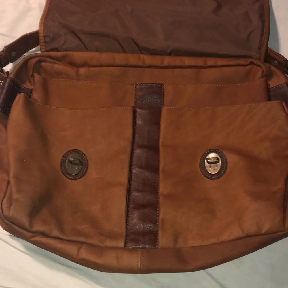 VINTAGE SANTA FE Brown Leather Men's Travel Messenger Bag EXCELLENT ❤️❤️